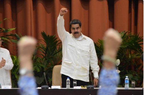 Nicolás Maduro Moros, Presidente de la República Bolivariana de Venezuela, en la plenaria especial sobre el pensamiento de Fidel, durante el XXIV Encuentro del Foro de Sao Paulo, efectuado en el Palacio de Convenciones, La Habana, el 17 de julio de 2018