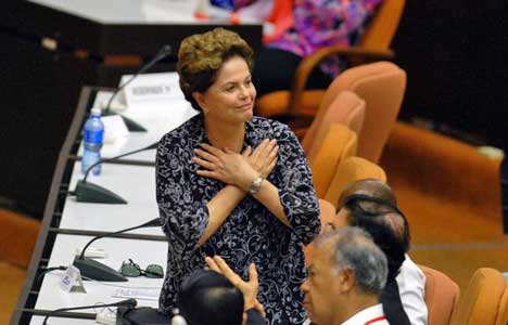 La expresidenta Dilma Rousseff, de Brasil, en XXIV Encuentro Anual del Foro de Sao Paulo
